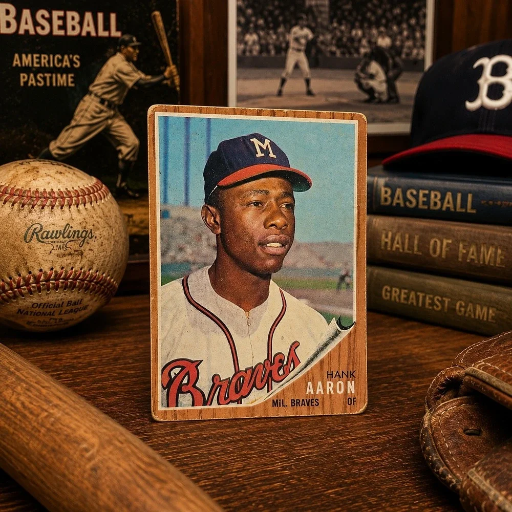 1962‎ Topps Hank Aaron #320 Vintage Baseball Card Milwaukee Braves HOF